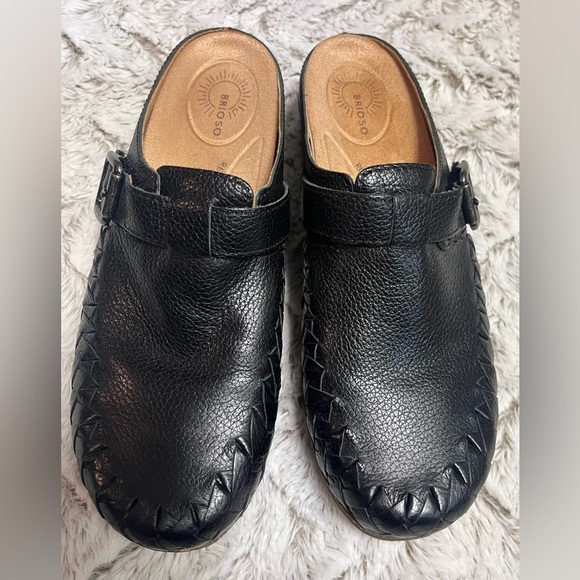 Brioso Jordyn Black Leather Braided Clogs Mules Women's Size 6.5 NWOT - Picture 5 of 7
